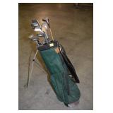 PING GOLF BAG WITH ASSORTED CLUBS