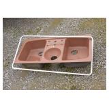 CAST IRON DOUBLE SINK