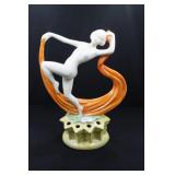 SCARF DANCER WITH POINTY BASE - SCARF IN ORANGE,