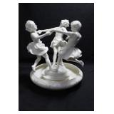 THREE DANCING GIRLS WITH BOWL - 10 1/2" HIGH X 9"