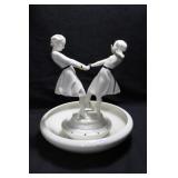 2 DANCING GIRLS WITH BOWL - 10" HIGH X 9" WIDE -