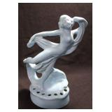 LEAPING SCARF DANCER - 9" HIGH - BLUE SOME CHIPS