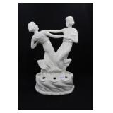 DOUBLE DANCERS - 7" HIGH - IVORY SOME CRAZING