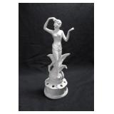 DANCER ON GLOBE - 9 1/2" - WHITE MARKED: MADE IN