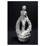 DECO LADY WITH WREATH - 9 1/2" - IVORY MARKED: