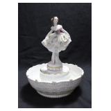 BALLERINA WITH BOWL - 9" HIGH X 6 1/2" WIDE -