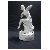 DECO LADY SEATED WITH RIGHT LEG UP - 8" - IVORY