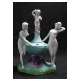 TWO LADIES WITH CHILD INSERT AND FLOWER HOLDER