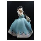 GIRL WITH BLACK PIGTAILS, BLUE AND PINK DRESS - 6