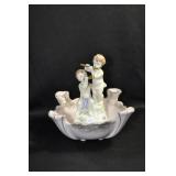 2 PANS PLAYING FLUTES IN BOWL - 8" HIGH X 8 1/2"