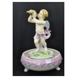 CUPID BLOWING CONCH SHELL - 8" - COLORED MARKED: