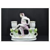 SEATED NUDE WITH DOUBLE CANDLEHOLDER - PAINTED -