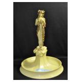 MODEST LADY WITH GOLD GARLAND ON BOWL - 13" HIGH