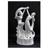 DOUBLE SCARF DANCERS - 6 3/4" - WHITE MARKED: