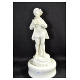 COLONIAL MAN HOLDING BIRD - 7 3/4" - WHITE
