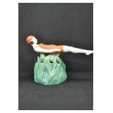 SWIMMER ON GREEN BASE, ORAGNE SWIM SUIT - 3 1/4"