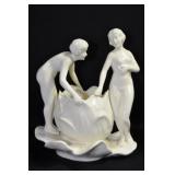 2 LADYS WITH LOTUS - 7 1/2" - WHITE