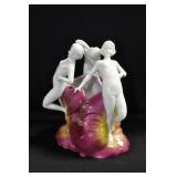 3 LADYS WITH LOTUS - 8" - LOTUS IS COLORED, LADYS