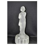 DRAPED LADY IN SATIN GLASS - 12 1/2" MARKED WITH