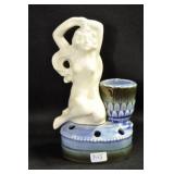 LADY SEATED BESIDE BUCKET - 5 1/2" - WHITE WITH