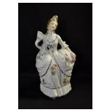 COLONIAL LADY IN FLORAL DRESS - 7" - SILVER