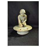 KNEELING WOMAN - 5 1/2" - GREENISH/BROWNISH