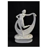 SCARF DANCER WITH LEFT LEG BACK - 8 1/2" - WHITE