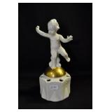 CHILD ON GOLDEN GLOBE - 6" MARKED: