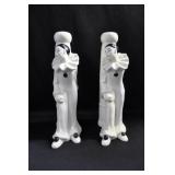 PIERROT CLOWN CANDLESTICKS - 9" - PAIR