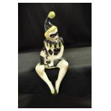 PIERETTE CLOWN SHELF SITTER MARKED:  CERAMICS ART