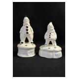 2 PIERROT CLOWN MINI FLOWER FROGS - 3 1/4" BOTH