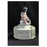 CHILD RIDING SNAIL ON BASE - 7 1/2" - FULL COLOR