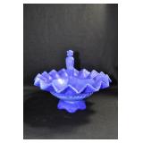 FENTON BOWL WITH NUDE INSERT - 7" X 8 1/2" - BLUE
