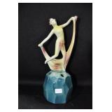 SCARF DANCER ON BASE - 8" - GREEN BASE - YELLOWS