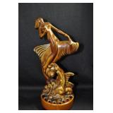 NUDE RIDING FISH - 10 1/4" - BROWN