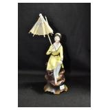 LADY IN YELLOW DRESS WITH YELLOW AND BLACK CAP -