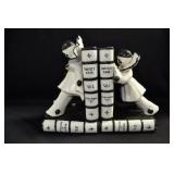 PAIR PIERROT CLOWN BOOK ENDS