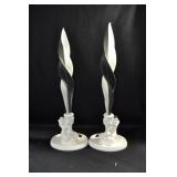 PAIR PIERROT CLOWN CANDLE STICKS VANDOR IMPORTS -