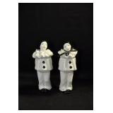 PAIR PIERROT CLOWN COLOGNE BOTTLES ONE HAS BEEN