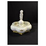 CHILD ON GLOBE AND BOWL - MISMATCHED BOWL MARKED: