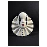 PIERROT CLOWN CERAMIC MASK - 11" X 9"