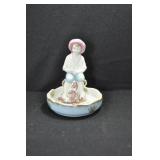 FISHING BOY IN DISH - 3 1/4" X 3" - BACK IS