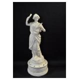 WOMAN HOLDING BOOK AND SCROLL - 11" - IVORY