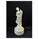 WOMAN HOLDING COMEDY MASK - 10" - IVORY MARKED: