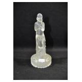 DRAPED LADY SITTING  ON TREE STUMP - 5 1/2" -