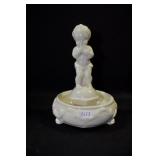 PAN ON HALF GLOBE IN BOWL - 6" X 4 1/2" - IVORY