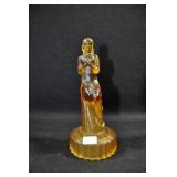 DRAPED LADY SITTING ON TREE STUMP - 5 1/2" -