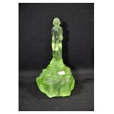 DRAPED LADY IN LIGHT EMERALD  INSERT ON ROCK BASE