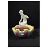 LADY SEATED ON EDGE OF POOL - 7" X 5 1/2" - LADY