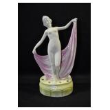 DANCING NUDE WITH PINK SCARF AND GREEN BASE - 9"